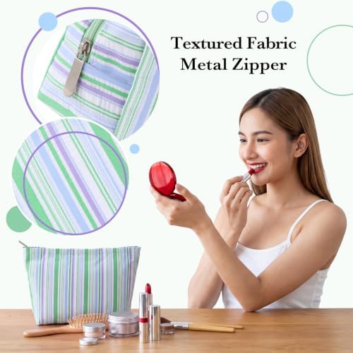 Huhumy 2 Pcs Makeup Bag Set for Women, Color Stripe - Image 4