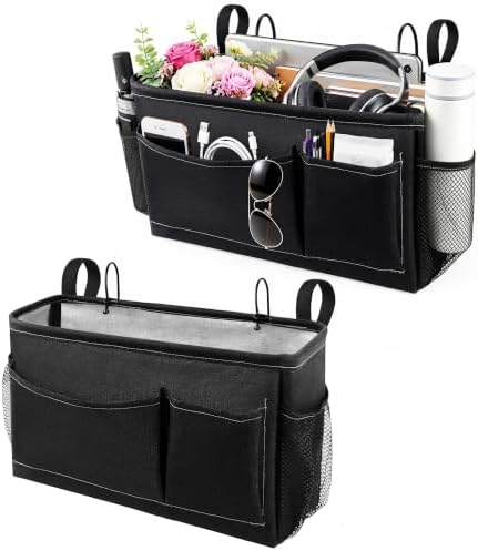 Fab totes Bedside Caddy for Dorm Bed, Bedside Storage Bag Hanging Organizer by Fabtotes