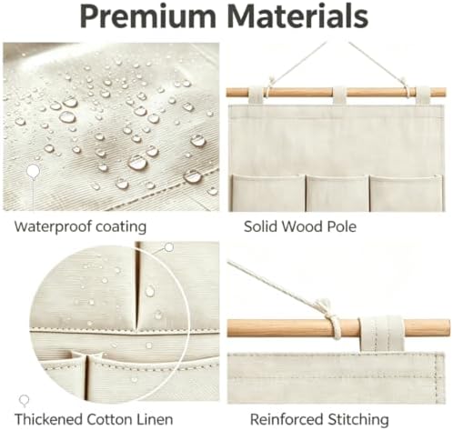 Over the Door Magazine Pockets, Closet Hanging Organizer Bag, 5 Pockets - Image 3