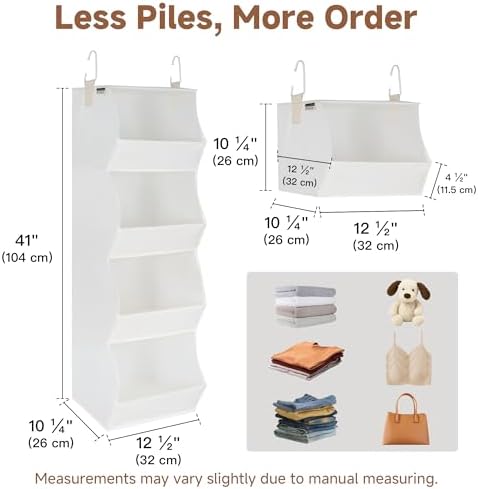 StorageWorks Basics Hanging Closet Organizer, Foldable Storage Organizer - Image 3