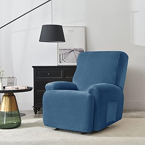 Stretch Recliner Covers, 4-Piece Ultra Soft Velvet Recliner Chair Slipcover - Image 2