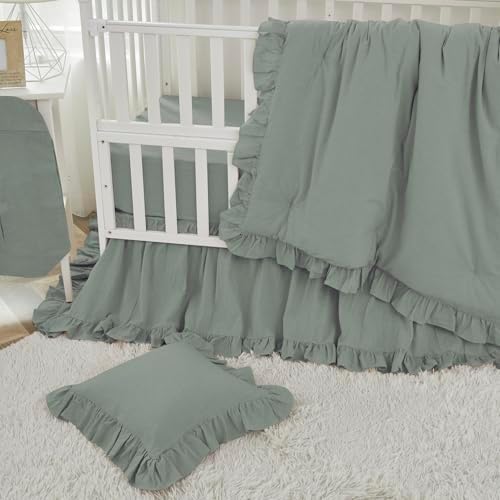 Brandream Boho Bohemian Girl Baby Nursery Crib Bed Skirt Dust Ruffle - Image 4
