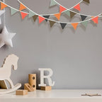 Oudain 2 Pcs Pennant Banner Flags Nursery Garland Triangle, Rustic Color - Image 3