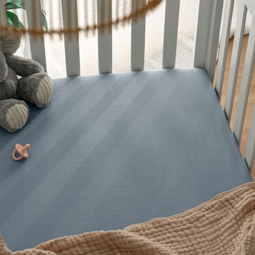 Comfy Cubs 100% Muslin Cotton Fitted Crib Sheet - Image 5