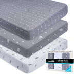GROW WILD Pack n Play Sheets 3-Pack, Soft Mini Crib Sheet | by %E2%80%8EGrowWild