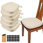BUYUE Thickened 2.5" Dining Chair Cushions Set of 6, U-Shape High Density Foam by BUYUE