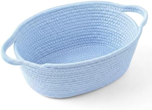 Baby Boy Woven Gift Basket for Gifts Empty Blue Storage Basket by Unknown