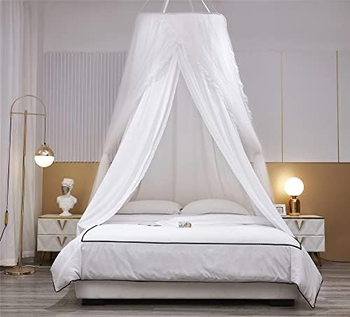 VETHIN Double Layer Princess Round Dome Canopy Bed Curtain - Image 3