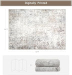 Beige Grey 10x14 Washable Area Rugs - Image 2