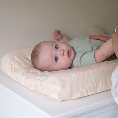 Crane Baby Clementine Changing Pad Cover, Cotton Sateen Quilted Diaper Changing - Image 5