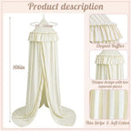SmoothNovelty Oatmeal Striped Bed Canopy - Image 2