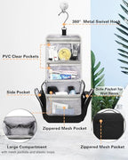 Relavel Hanging Toiletry Bag for Men and Women, Travel Toiletries Bag - Image 2