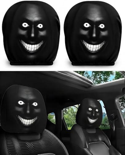 2PCS Ghost Face Headrest Covers, Scary Face Printing Auto Seat Universal by Unknown