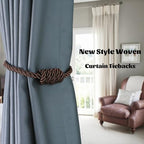 BEL AVENIR Magnetic Curtain Tiebacks 6 Pack Hand-Woven Curtain Ties - Image 6