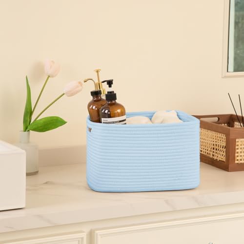 OIAHOMY 4 Pack Storage Baskets for Organizing 15L Storage Bins Light Blue - Image 5