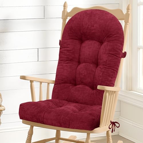 Rocking Chair Cushion, High Back, Deep Red by ROFIEJOX