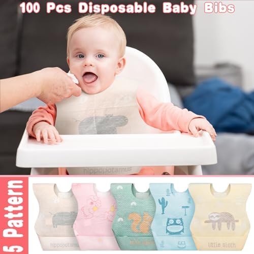 Shinymoon 100 Pcs Disposable Baby Bibs Individually Wrapped - Image 6