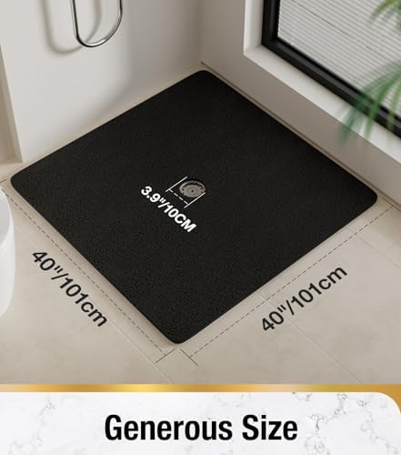 HITSLAM Square Shower Mat, 40 x 40 Inch Non Slip Bath Mat - Image 2