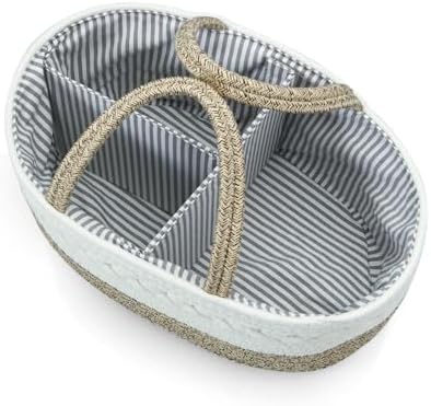 PandaEar Baby Diaper Caddy Organizer, Portable Nursery Storage Basket Cotton - Image 5