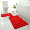 HOMEIDEAS Bathroom Rugs Sets 2 Piece, Super Soft Non Slip Bath Mat Red by HOMEIDEAS