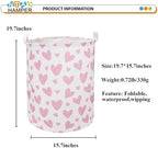 NTAOHAMPER Pink Heart Laundry Hamper, Laundry Basket, Girls Nursery Hamper - Image 6