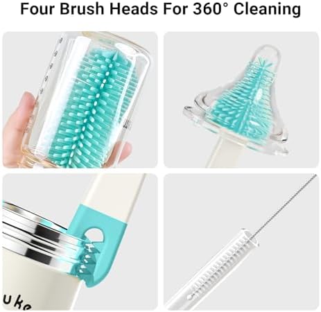 Aynmer Baby Bottle Brush Cleaner Set - 10 In 1 Travel Bottle Cleaning Brush Kit - Image 4