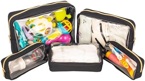 Remobia Hicol TSA Approved 5-Piece Diaper Bag Organizer Pouch Set Clear - Image 5