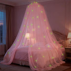 Pink Princess Bed Canopy for Girls by SYHITOU