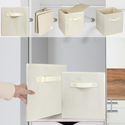 2 Pcs Storage Cubes, 10.5 Inch Collapsible Storage Bins, Fabric Foldable Bins - Image 6