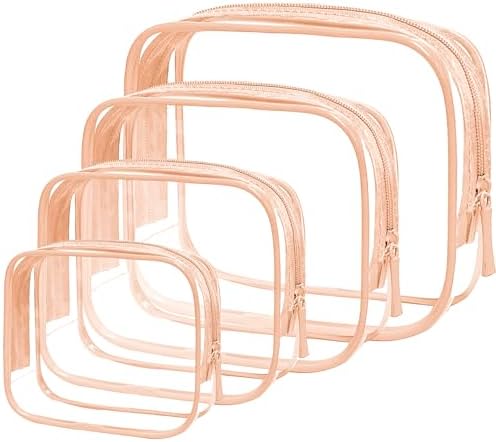 LETGO Clear Toiletry Bag, 4 Packs TSA Approved Water resistant Quart Size by LETGO
