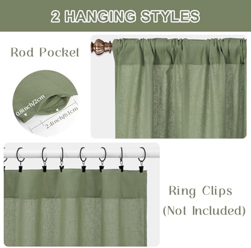 ASPMIZ Farmhouse Cotton Linen Swag Valances - Image 5