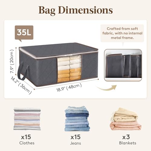 Lifewit 6 Pack Clothes Storage Bag, Foldable Storage Bin Closet Organizer - Image 2