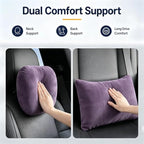 2 PCS Car Pillow for Driving Seat Soft Suede Headrest Neck & Lumbar Support - Image 2