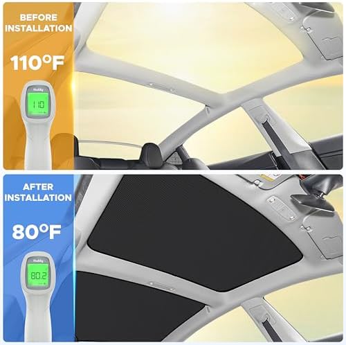EcoNour Tesla Model Y Roof Sun Shade, Panoramic Roof UV & Heat Protection - Image 4