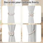 KLOGTSIND Magnetic Curtain Tiebacks, 4 Pack Wood Bead Curtain Holdbacks - Image 4
