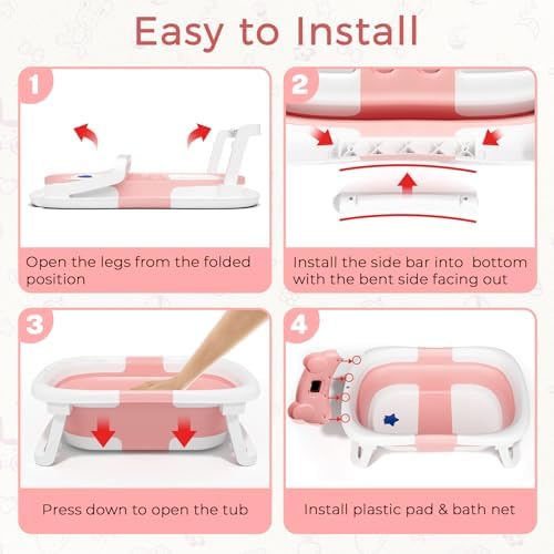 BUNWAG Baby Bathtub, Collapsible Newborn Bathtub - Image 5