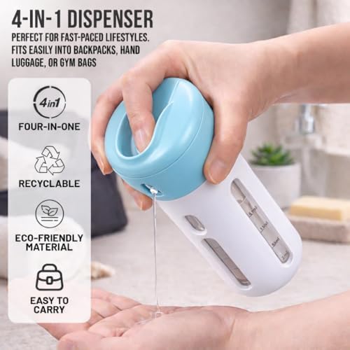 Travigo 4-in-1 Travel Dispenser Bottle, TSA Approved, Leak Proof, Four Reusable - Image 2