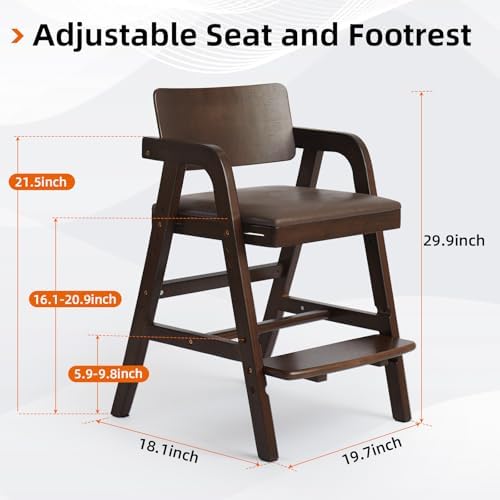Wooden High Chair for Babies and Toddler Dining Chair - Image 3
