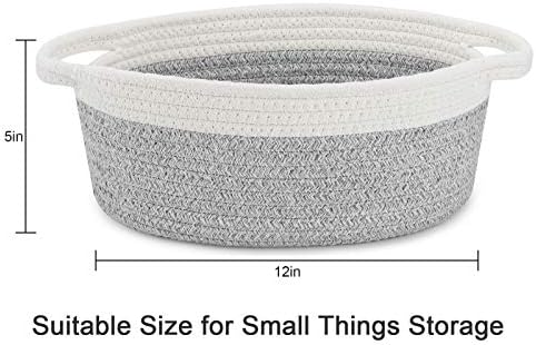 ABenkle Small Basket with Handles, Boho Decorative Rope Woven Dog Cat Toy - Image 2