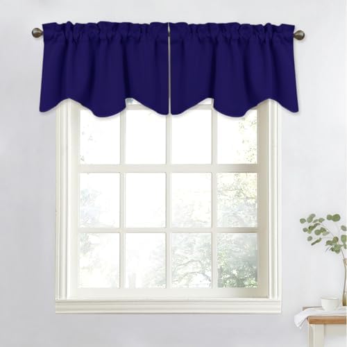 NICETOWN Navy Blue Blackout Kitchen Window Valance by NICETOWN
