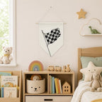 KYTWSFWS Vintage Race Car Boy Nursery Wall Art Pennant Flag, Boys Room Wall - Image 4