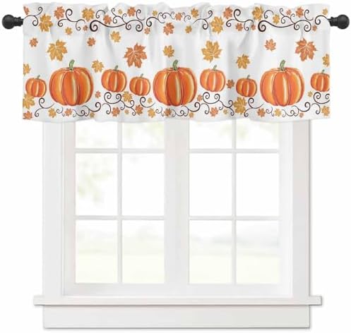 Vandarllin Fall Maple Leaves Kitchen Curtains Valances by VandarllinHomeKitchenDecor