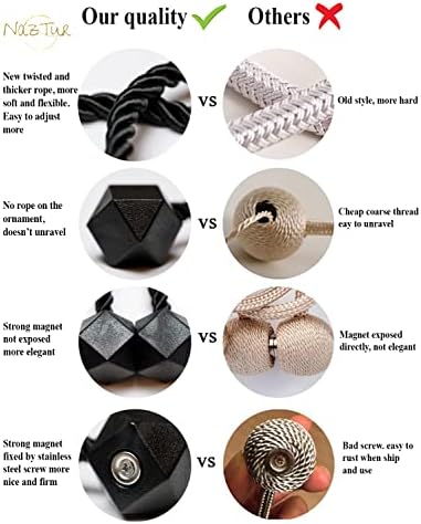 NazTur Magnetic Curtain Tiebacks, Curtain Ties, No-Drill Holdbacks - Image 5