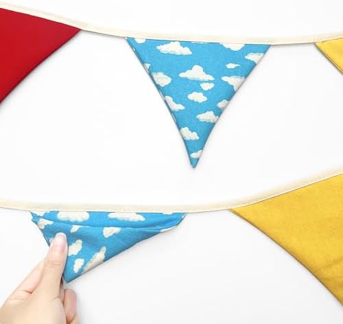 2 Sets of Cartoon Story Party Decorations Nursery Garland 24Pcs Red Blue Yellow - Image 7