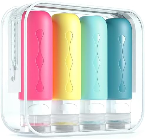 Gemice Travel Bottles for Toiletries, Tsa Approved Travel 3oz Size Containers by GemiceBeautyTools