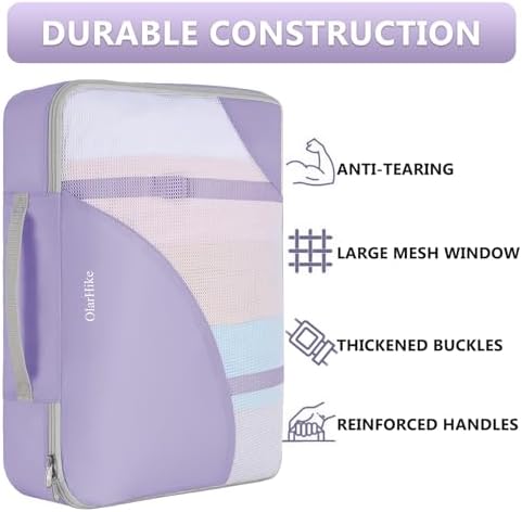 OlarHike 8 Set Packing Cubes for Travel, Gifts for Women Mom, Anti-Tearing - Image 4