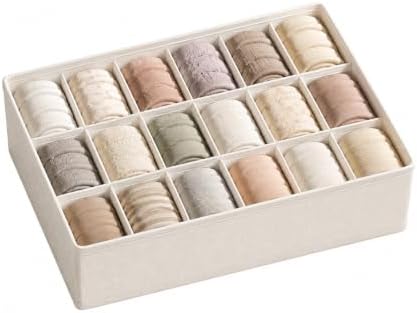 Linen Sock Drawer Organizer, 54 Cells Underwear Storage by ZenStorage