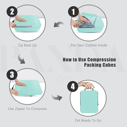 PANDA JOYS 4 Set Compression Packing Cubes Travel - Image 2