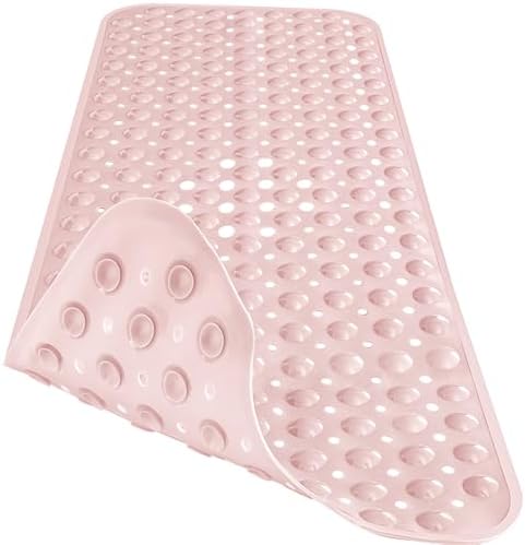 Extra Long Bathtub Mat Non Slip Bath Mat Pink 40"x16" Full Size - Image 2