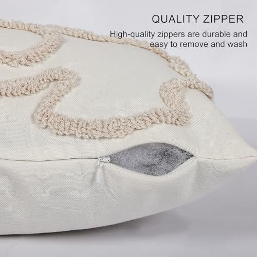 Coquette Bow Tufted Throw Pillow Cover 12x20, Boho Neutral Linen Cushion Case - Image 4